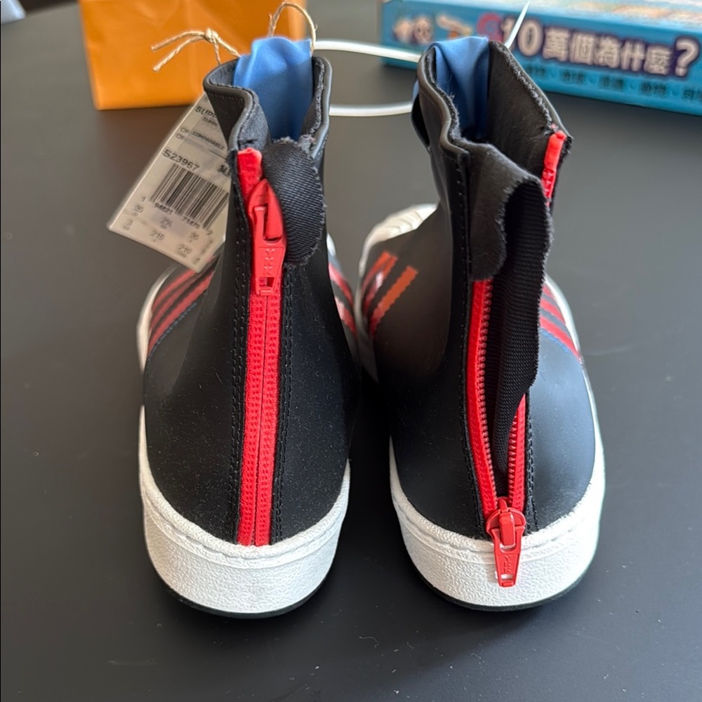 Adidas Black and Red Slip-On Sneakers - Picture 3 of 4
